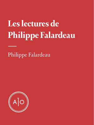 cover image of Les lectures de Philippe Falardeau